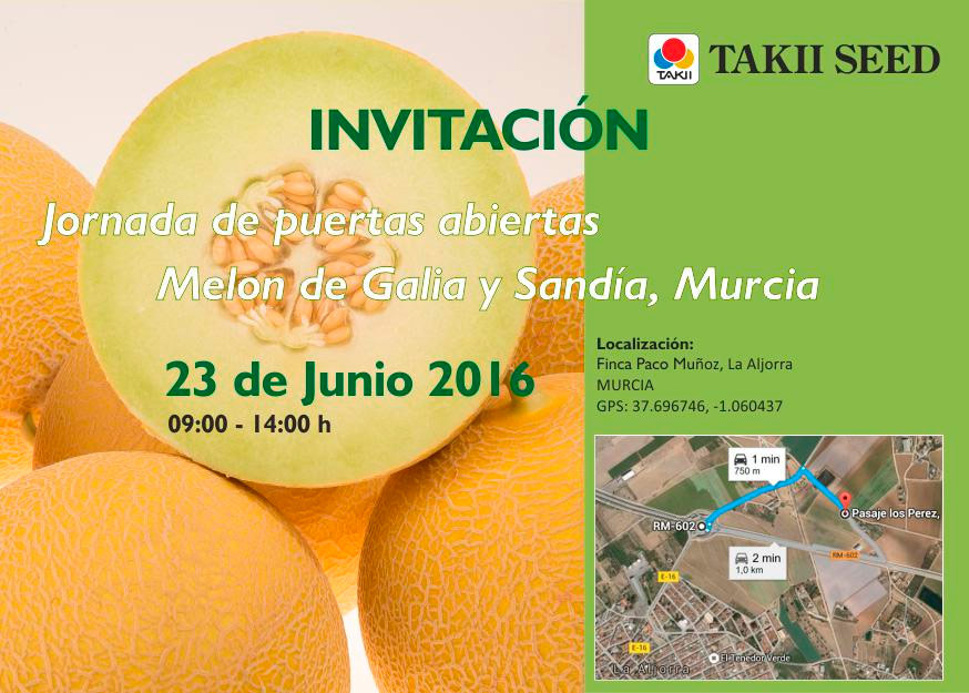 Día 23 de junio. Jornada de puertas abiertas de melón galia y sandía de Takii Seeds. Murcia