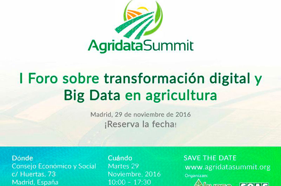 Día 29 de noviembre. I Foro sobre transformación digital y Big Data en agricultura