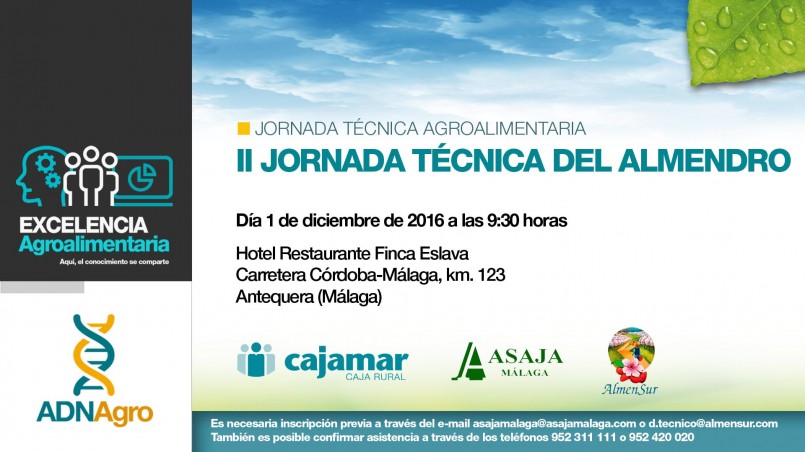 Día 1 de diciembre. II Jornada técnica del almendro. Málaga