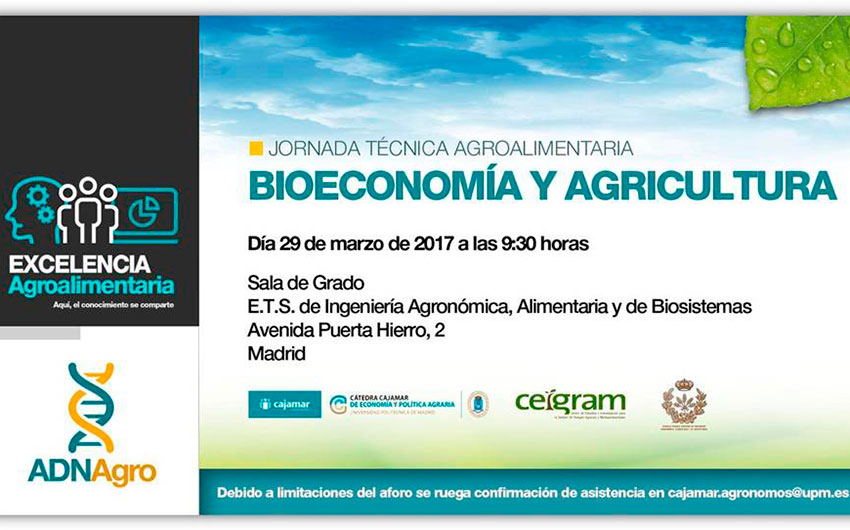Día 29 de marzo. Jornada 'Bioeconomía y agricultura'. Madrid