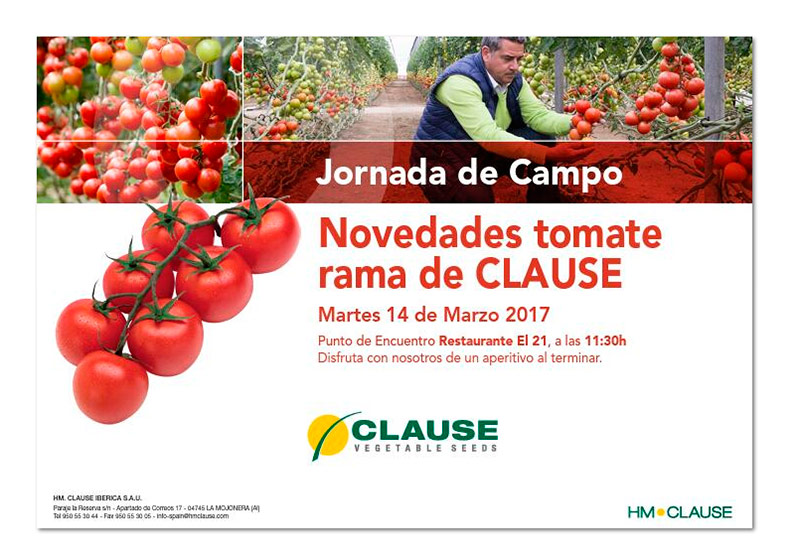 Día 14 de marzo. Jornada de campo 'Novedades de tomate rama' de Clause