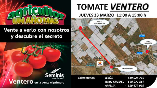 Día 23 de marzo. Jornada de tomate en rama de Seminis