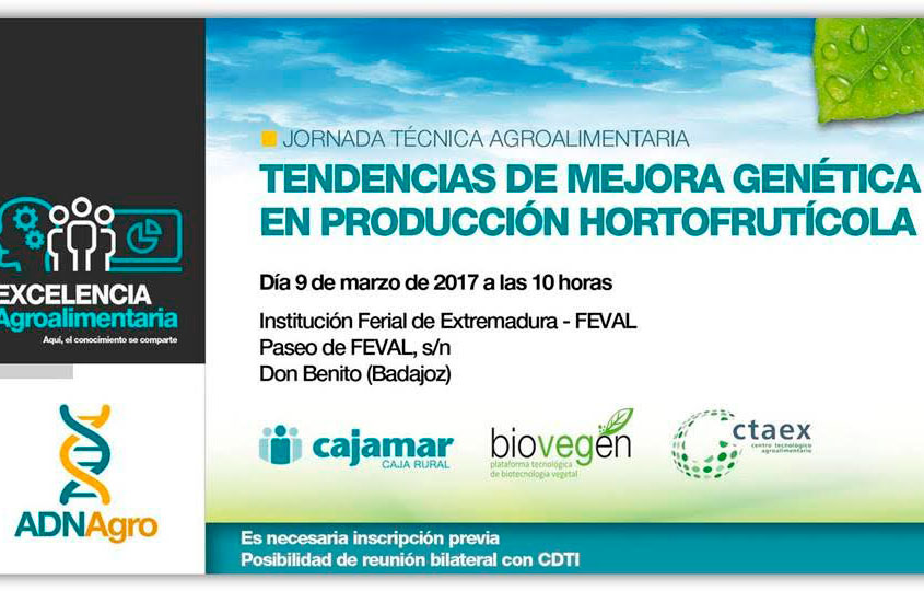 Día 9 de marzo. ‘Tendencias de mejora genética en producción hortofrutícola’. Badajoz
