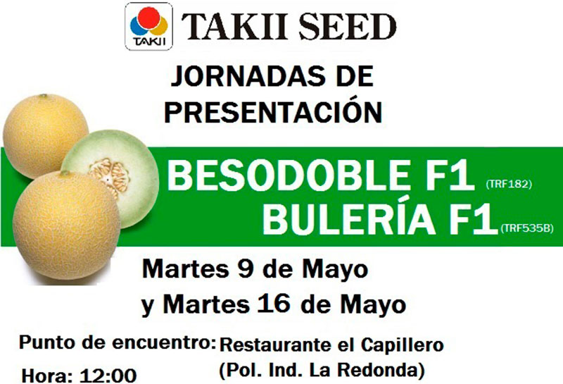 Días 9 y 16 de mayo. Jornadas de presentación de melón galia de Takii Seed