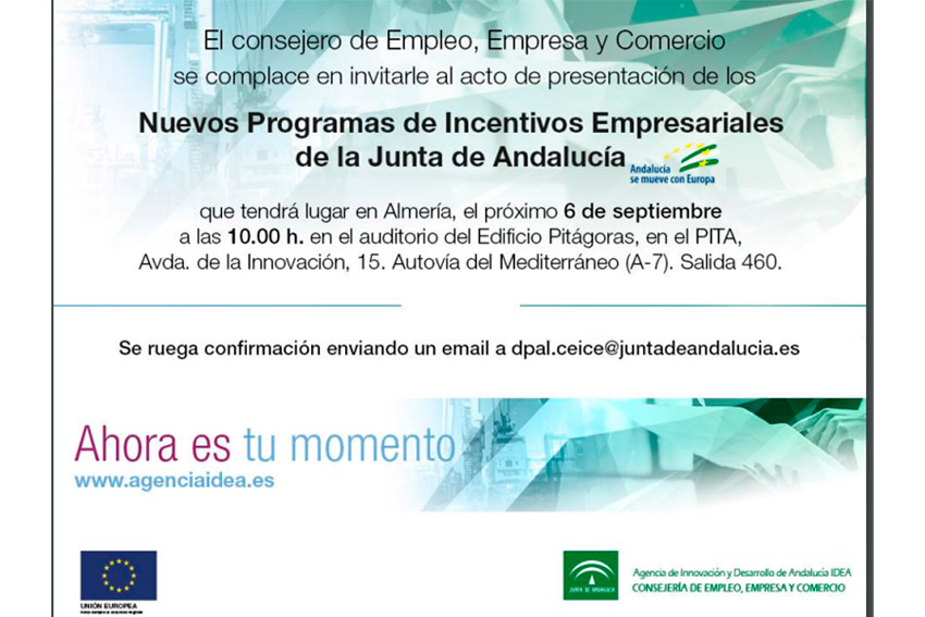 Día 6 de septiembre. Presentación 'Nuevos programas de incentivos empresariales'