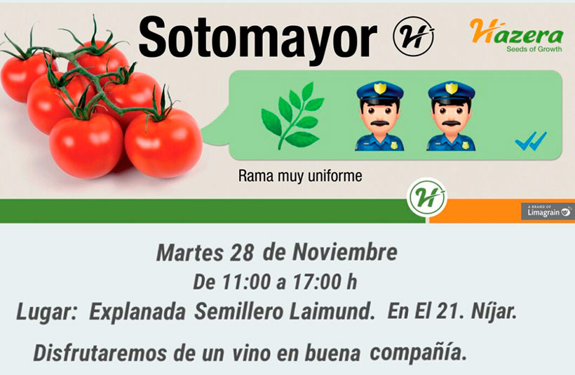 Día 28 de noviembre. Jornada de tomate en rama de Hazera