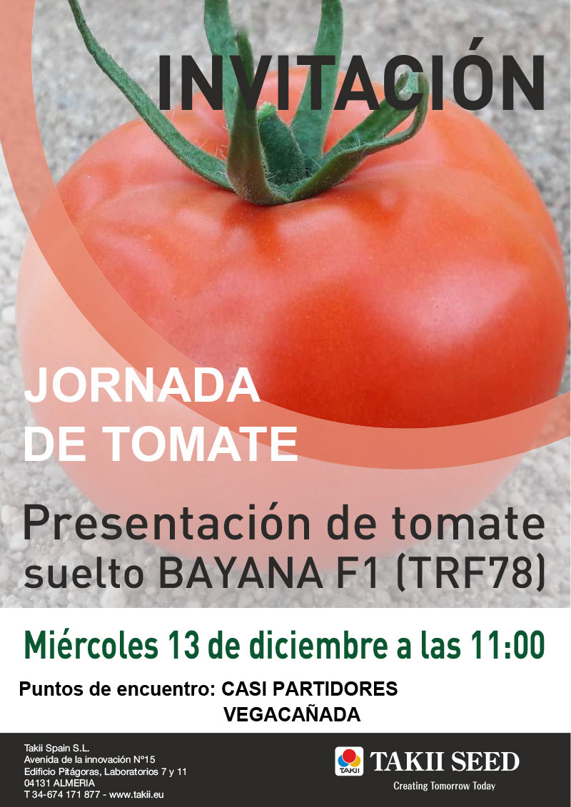 Día 13 de diciembre. Jornada de tomate de Takii Seeds
