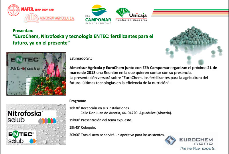 Día 21 de marzo. Jornada sobre fertilizantes en EFA Campomar