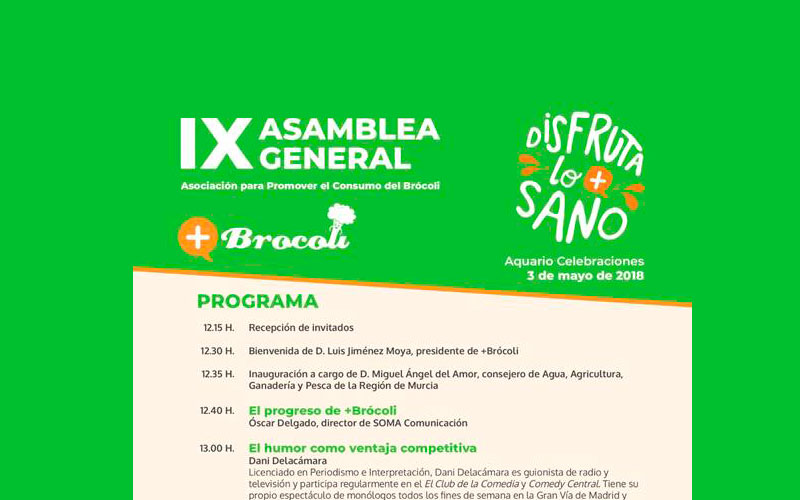 Día 3 de mayo. IX Asamblea General de la Asociación para Promover el Consumo de Brócoli