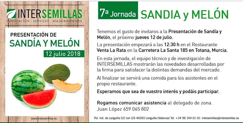 Día 12 de julio. Jornada de sandía y melón de Interesemillas. Murcia