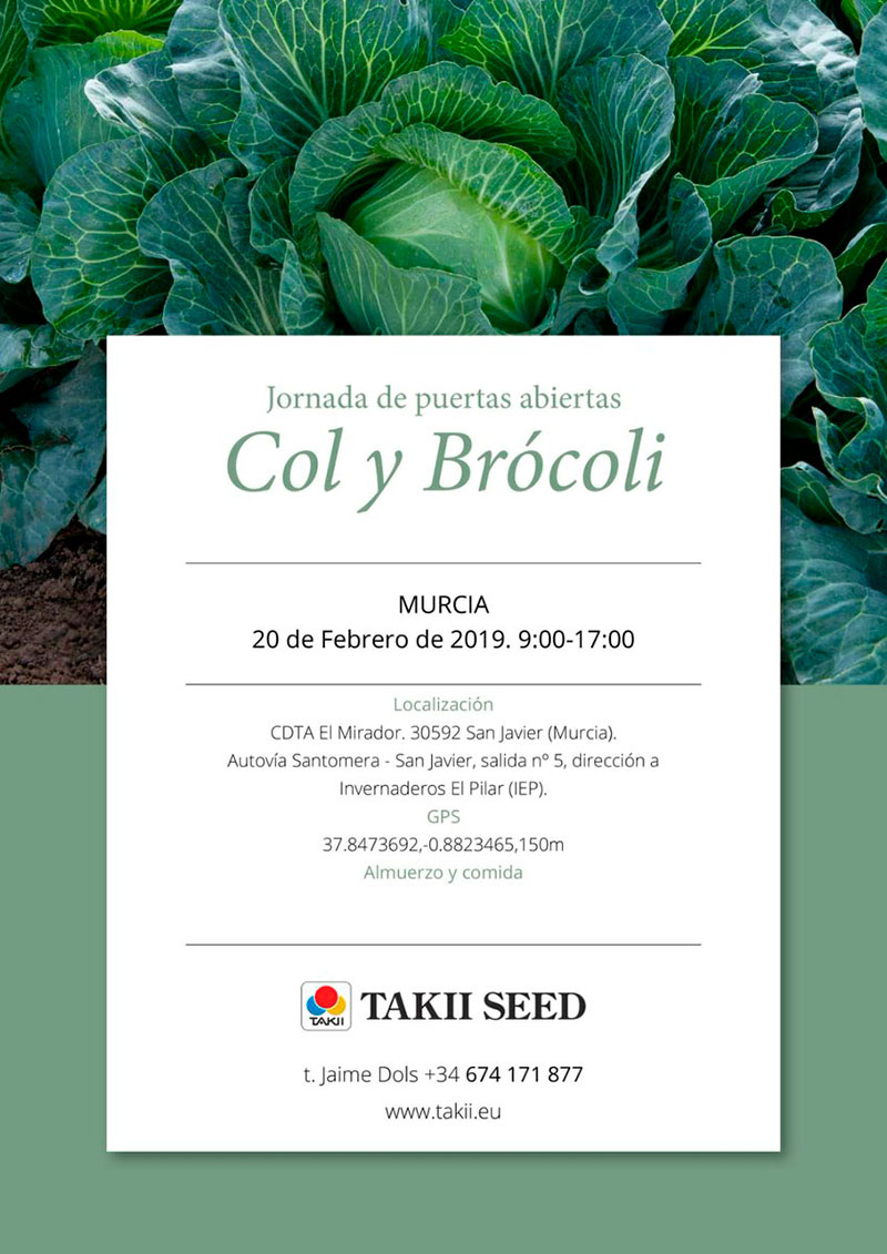 Día 20 de febrero. Jornada de col y brócoli de Takii Seed