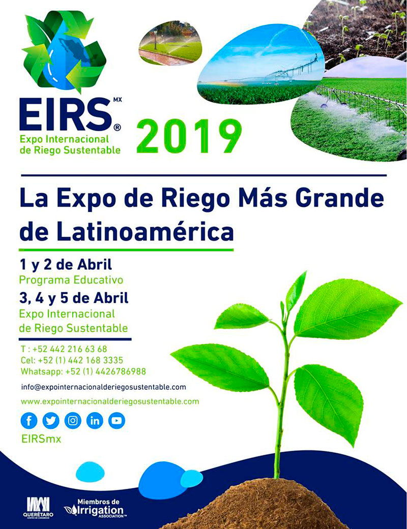 Días 3, 4 y 5 de abril. Expo Internacional de Riego Sustentable. México