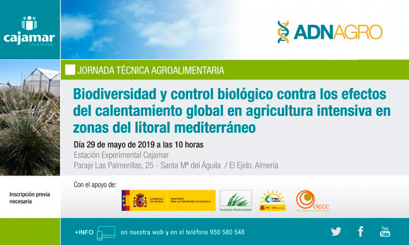 Día 29 de mayo. Jornada sobre biodiversidad y control biológico en agricultura intensiva