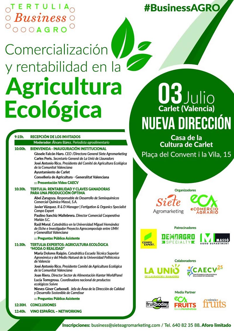 Día 3 de julio. Comercialización y rentabilidad de la agricultura ecológica