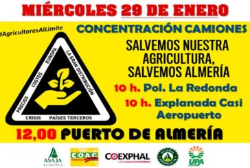 Protesta de vehículos agrícolas el día 29 en Almería
