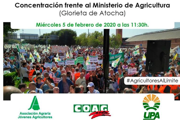 Día 5 de febrero. Concentración en el Ministerio de Agricultura