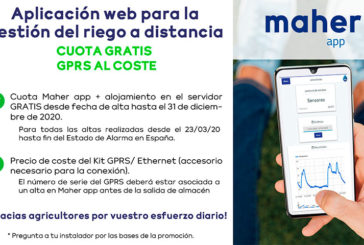 Maher lanza gratis su aplicación web para la gestión del riego a distancia