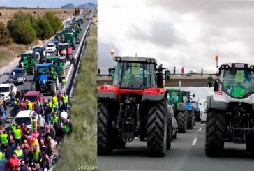 Casi un millar de tractores recorren la Almería y Granada vaciadas