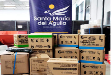 Santa Mª del Águila dona EPIS, ponchos de plástico y guantes