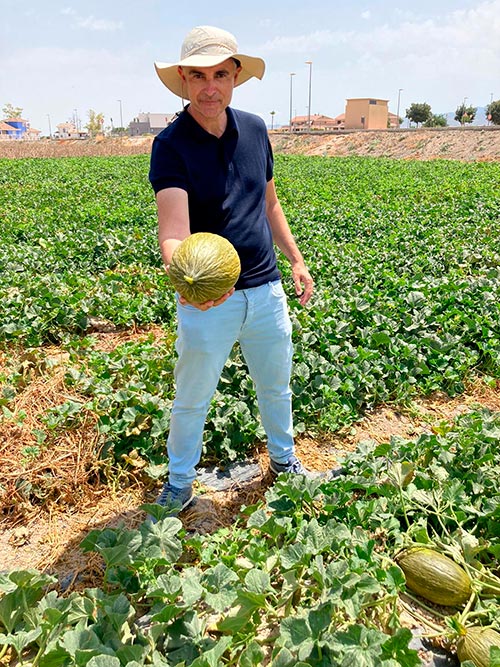 García del Águila muestra en Murcia un fruto de Graciano. /joseantonioarcos.es
