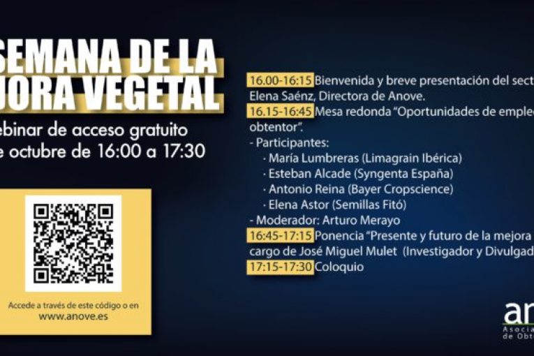 Día 22 de octubre. Webinar III Semana de la Mejora Vegetal