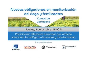 Día 8 de octubre. Nuevas Obligaciones en Monitorización de Riego y Fertilizantes en el Campo de Cartagena