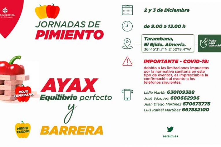 Días 2 y 3 de diciembre. Jornadas de pimiento de Zeraim