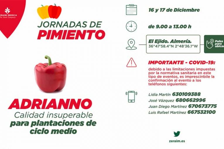 Días 16 y 17 de diciembre. Jornadas de pimiento Adrianno de Zeraim