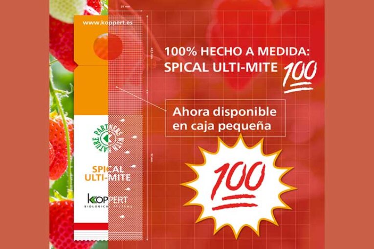 Koppert ofrece Spical Ulti-Mite en una caja más pequeña de 100 sobres