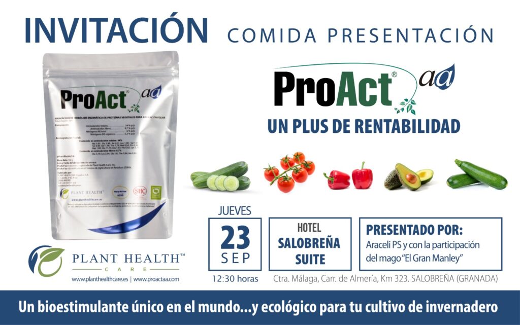 Plant Health Care, proveedor líder de productos biológicos naturales, organiza un evento donde presentará su bioestimulante ProAct.