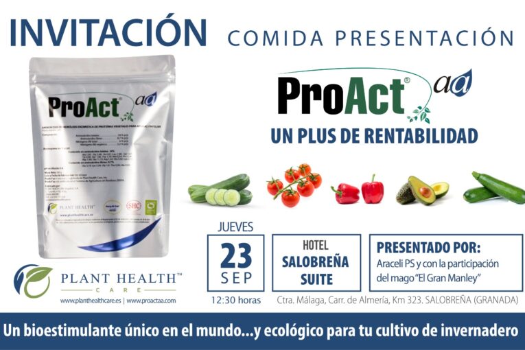 Día 23 de septiembre. Presentación del bioestimulante ProAct de Plant Health Care. Salobreña