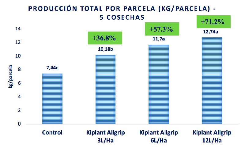 Eficacia de Kiplant All-Grip en la producción de pepinos