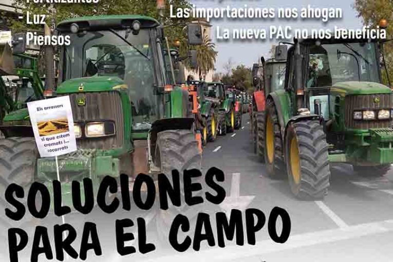 Tabla reivindicativa de los agricultores hoy en Valencia
