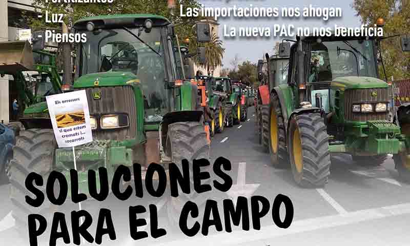 Tabla reivindicativa de los agricultores hoy en Valencia