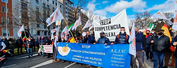 Citricultores de Villareal en la manifestación de Alma Rural el 23 de enero en Madrid. / agroautentico.com