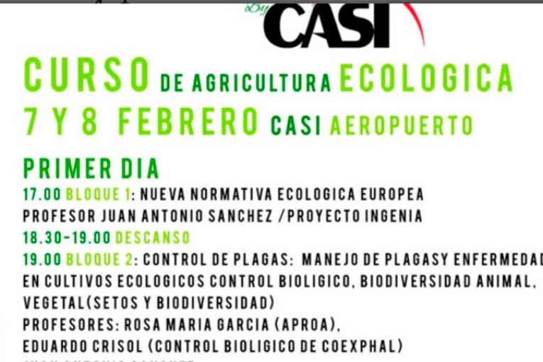 Días 7 y 8 de febrero. Curso de agricultura ecológica de CASI