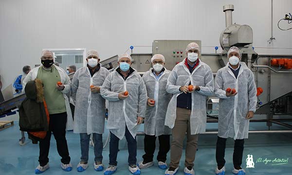 Empresarios hortofrutícolas visitando la fábrica de III gama de La Unión en Adra. / agroautentico.com