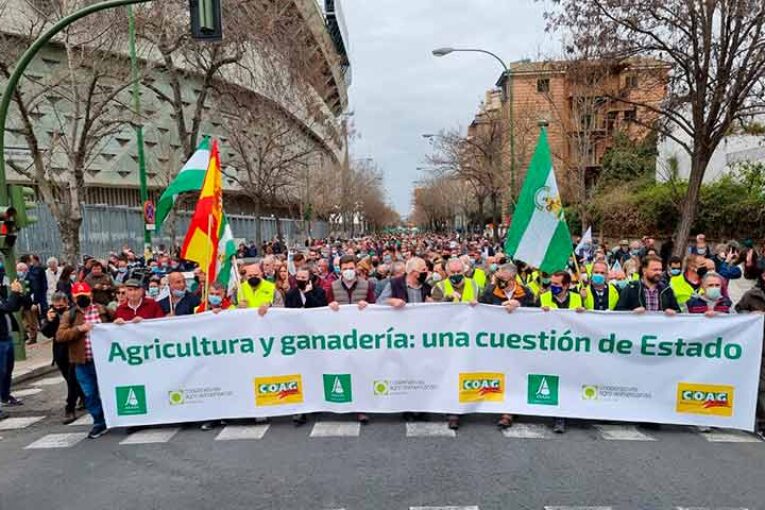 Protesta en Sevilla: sin agricultura y ganadería, Andalucía no es nada