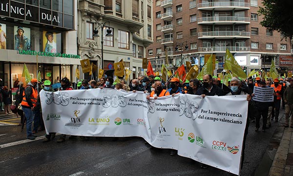 Protestas agrícolas en Valencia. / agroautentico.com