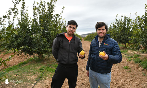 Alberto Ochando y Juan Vargas con limones biodinámicos de Campojoyma. / agroautentico.com