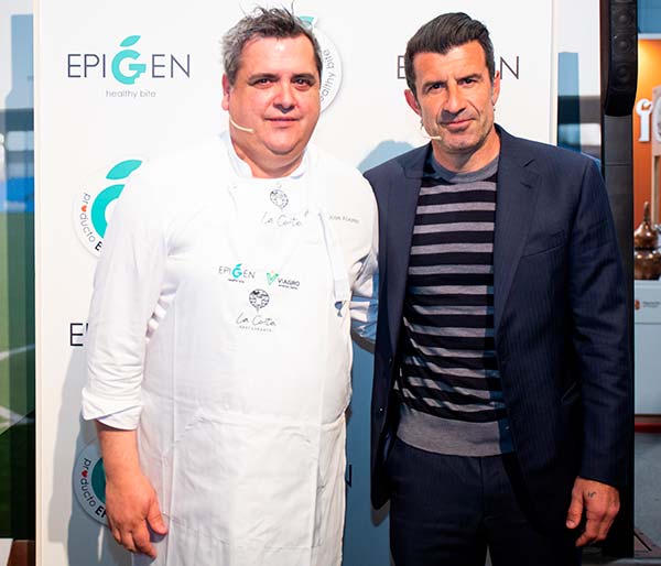 La marca Epigen Healhty Bite presenta en esta edición de Salón Gourmets su novedoso emblema de salud junto a embajadores Luis Figo y José Álvarez, chef de La Costa que cuenta con una estrella Michelin-agroautentico.com