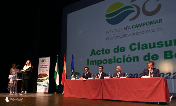 Este año la madrina de la rama agrícola y de industria alimentaria ha sido la consejera de Agricultura de la Junta de Andalucía, la abderitana Carmen Crespo