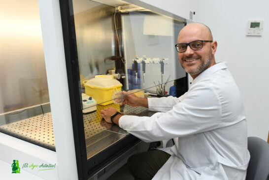David-Castro,-doctor-en-Biología,-se-encarga-de-mostrarnos-el-nuevo-laboratorio-de-microbiología-de-Vellsam