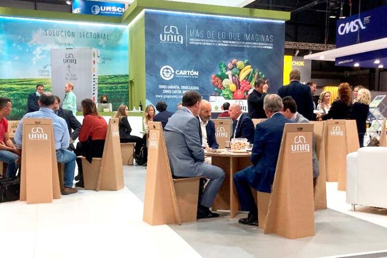 Cartón sostenible con el sello UNIQ en el Ifema de Madrid