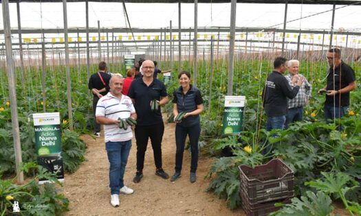 Beatriz Palmero con Sergio y Amancio, productores de calabacín de El Ejido / agroautentico.com