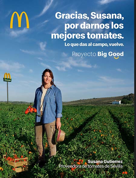 Susana Gutiérrez, Transa, en la campaña de McDonald's / agroautentico.com