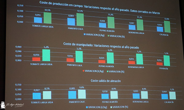 Diapositiva sobre el coste de producción en campo y en el manipulado / agroautentico.com