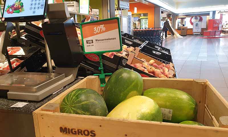 Producto local, bio y de terceros en supermercados de Suiza
