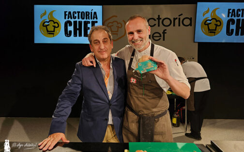 Crisanto Ampuero, Consumer & Customer Manager Vegetable Seeds de BASF con el chef Rodrigo de la Calle / agroautentico.com