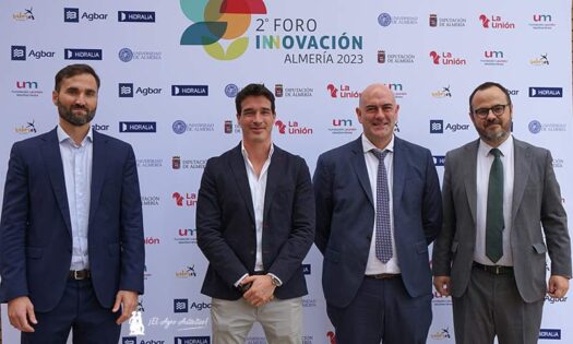II Foro Innovación 2023 La Unión. El CEO Jesús Barranco acompañado por Luis Gutiérrez, Carlos Uraga y Alberto Sánchez / agroautentico.com